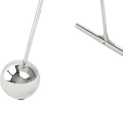 Wohnen 46x60x46 Design Glastisch in Weiß & Silber - Twinta