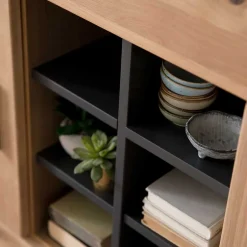 Wohnen 104x123x37 Design Highboard aus Holz & MDF - Assela