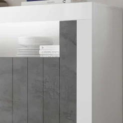 Wohnen Esszimmerschränke*110x144x43 Design Highboard in Weiß Glanz - Voskala