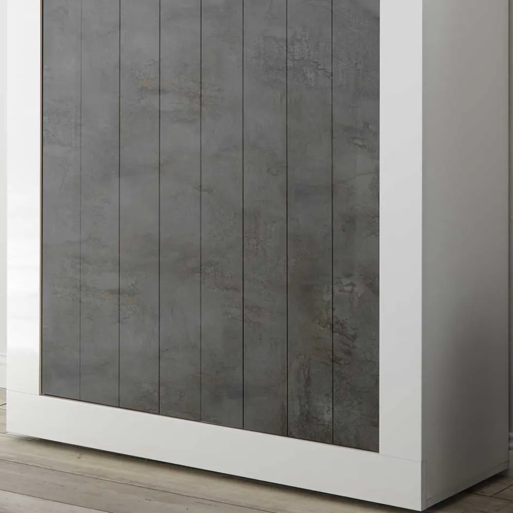 Wohnen Esszimmerschränke*110x144x43 Design Highboard in Weiß Glanz - Voskala