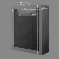 Wohnen Esszimmerschränke*110x144x43 Design Highboard in Weiß Glanz - Voskala