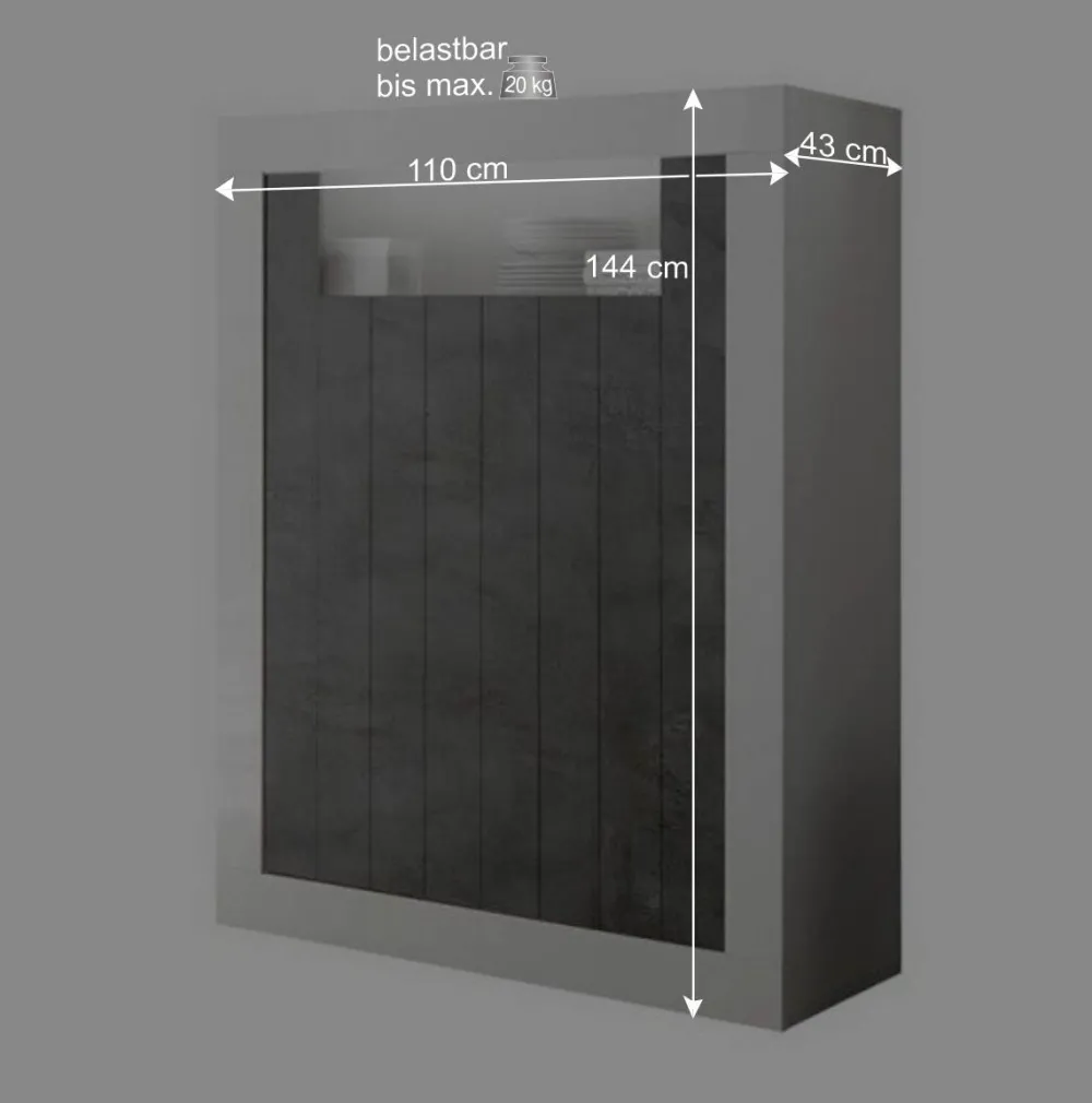 Wohnen Esszimmerschränke*110x144x43 Design Highboard in Weiß Glanz - Voskala