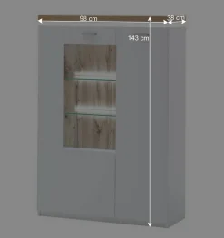 Wohnen Sideboards & Kommoden|Sideboards & Kommoden*98x143x38 Design Highboard mit Beleuchtung LED - Caldri