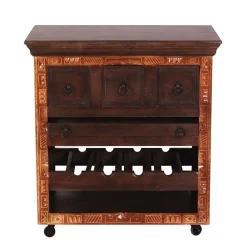 Wohnen 78x85x48 Design Küchenwagen aus Recyclingholz - Solapura