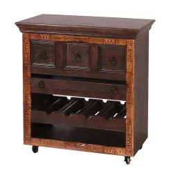 Wohnen 78x85x48 Design Küchenwagen aus Recyclingholz - Solapura