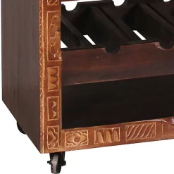 Wohnen 78x85x48 Design Küchenwagen aus Recyclingholz - Solapura