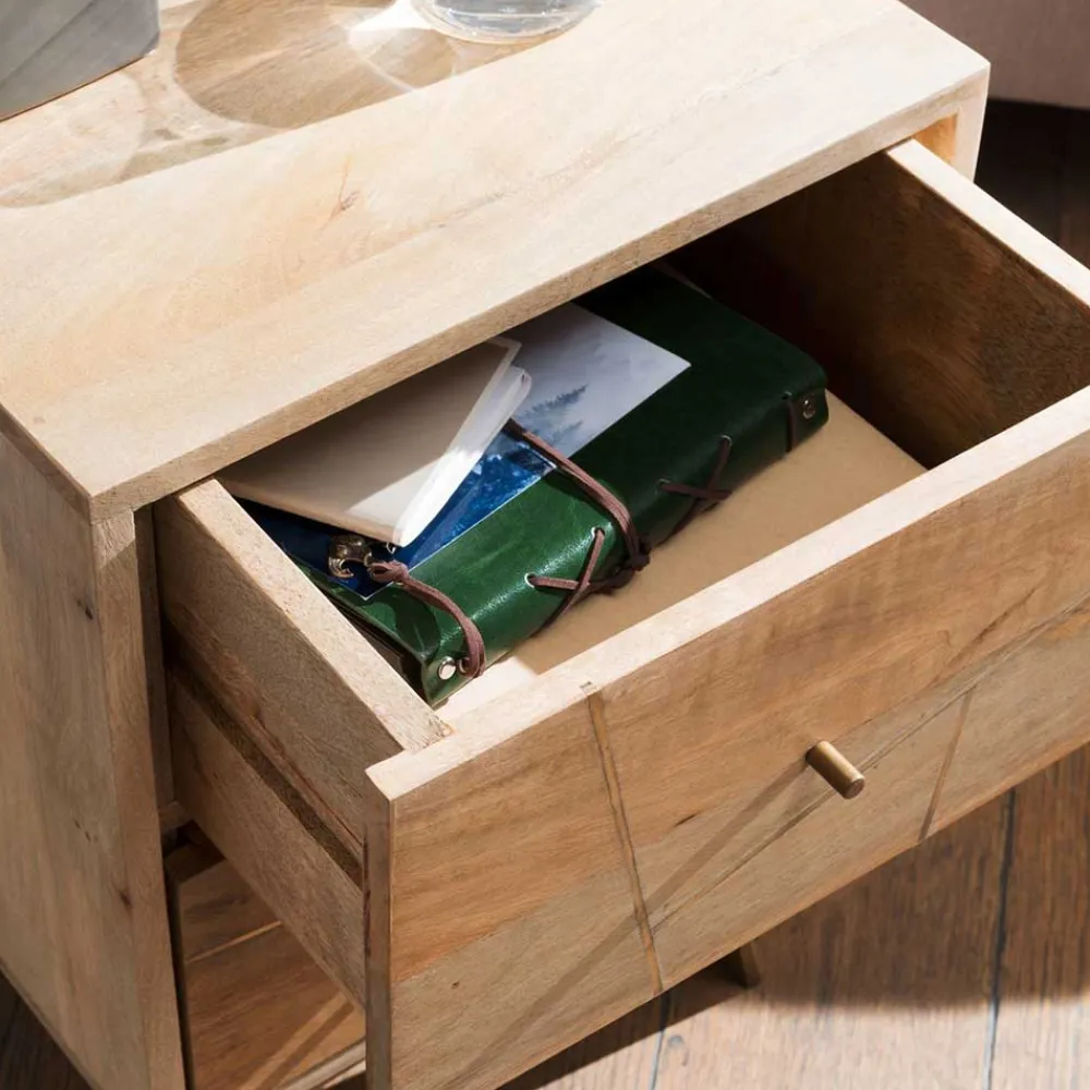 Wohnen Nachttische|Kommoden*40x56x40 Design Nachttisch mit Schubladen - Geyco