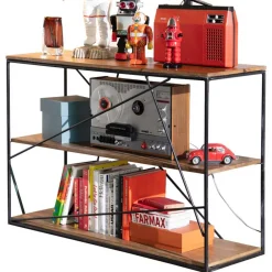 Wohnen 120x82x40 Design Regal aus Stahl & Holz - Offia