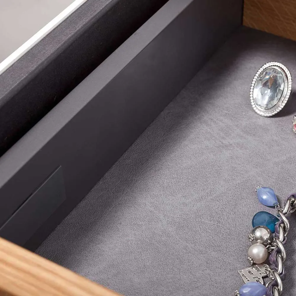 Wohnen 72x112x37 Design Schrank mit Glas Deckel - Mandrey