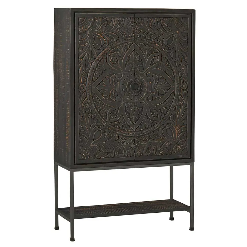 Wohnen 110x190x45 Design Schrank mit Schnitzereien - Jenn