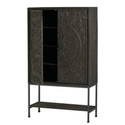 Wohnen 110x190x45 Design Schrank mit Schnitzereien - Jenn