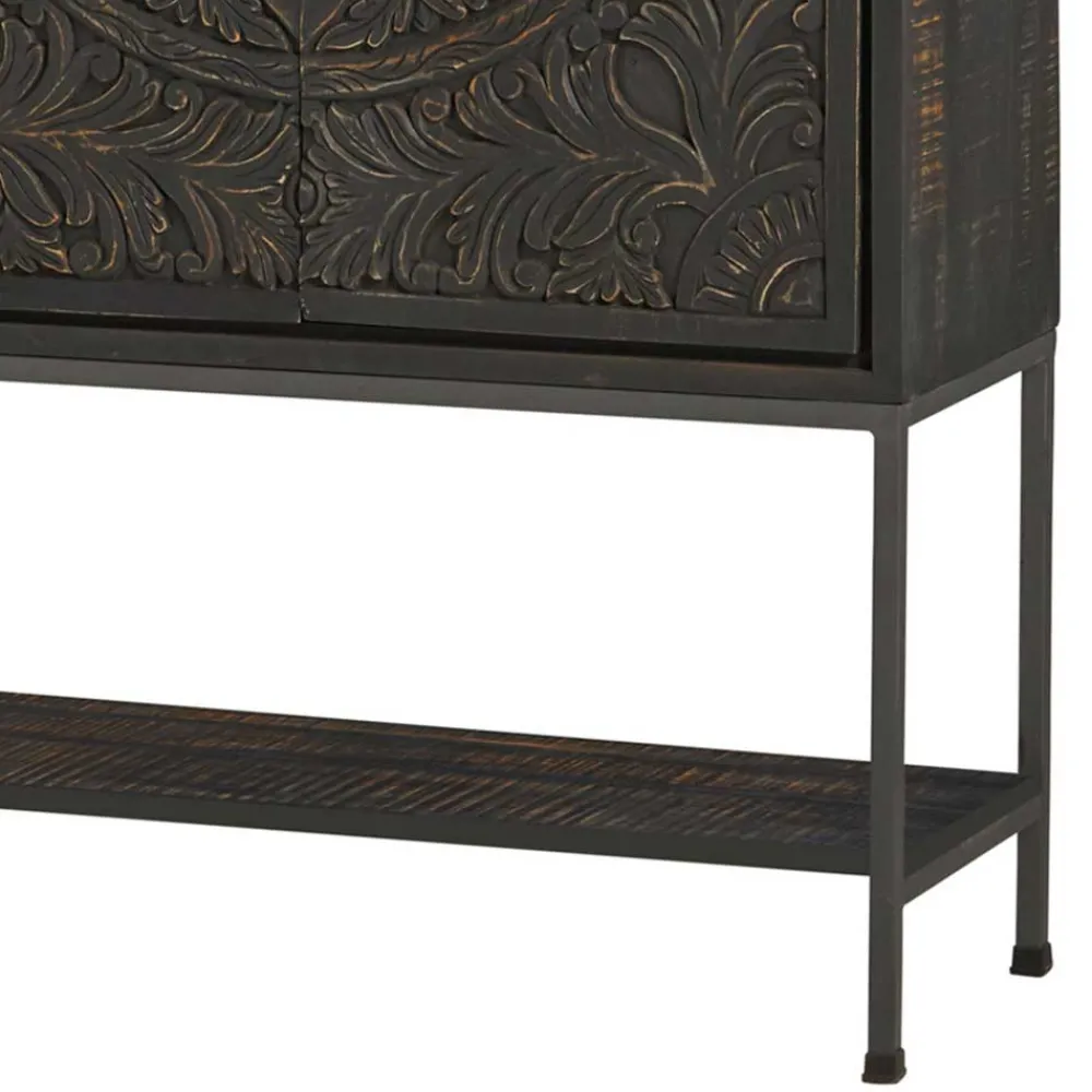 Wohnen 110x190x45 Design Schrank mit Schnitzereien - Jenn