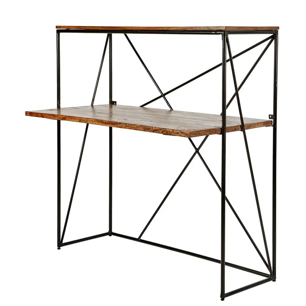 Wohnen Bürotische*120x122x60 Design Schreibtisch aus Holz & Metall - Offia