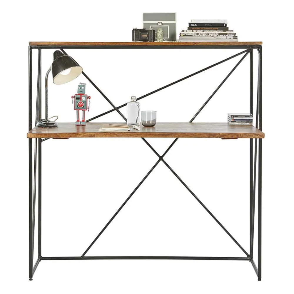 Wohnen Bürotische*120x122x60 Design Schreibtisch aus Holz & Metall - Offia