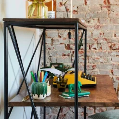 Wohnen Bürotische*120x122x60 Design Schreibtisch aus Holz & Metall - Offia