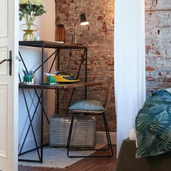 Wohnen Bürotische*120x122x60 Design Schreibtisch aus Holz & Metall - Offia