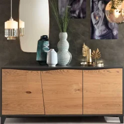 Wohnen 165x76x47 Design Sideboard mit drei Türen - Eric