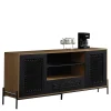 Wohnen 164x76x43 Design Sideboard mit Kunstrattan Geflecht - Zavias