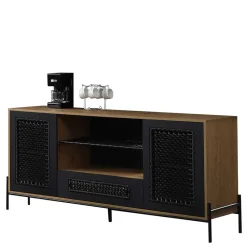 Wohnen 164x76x43 Design Sideboard mit Kunstrattan Geflecht - Zavias