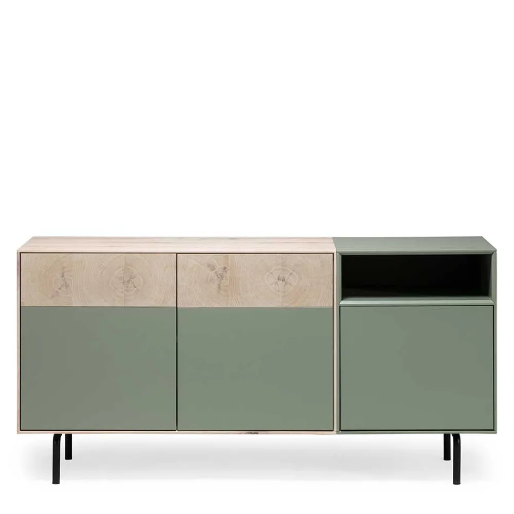 Wohnen Graue Möbel|Küchenschränke*180x84x45 Design Sideboard zweifarbig - Ajevos