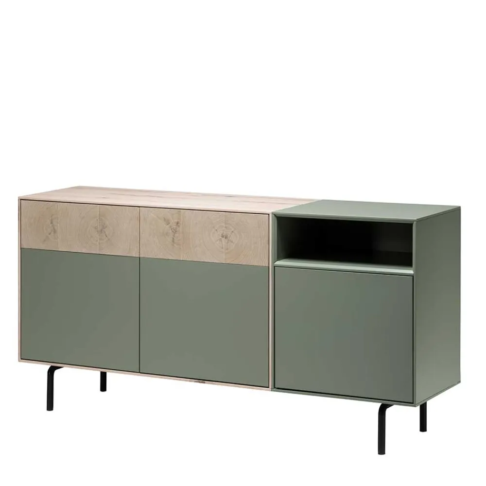 Wohnen Graue Möbel|Küchenschränke*180x84x45 Design Sideboard zweifarbig - Ajevos