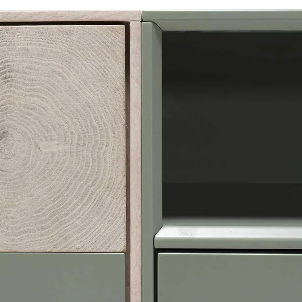 Wohnen Graue Möbel|Küchenschränke*180x84x45 Design Sideboard zweifarbig - Ajevos
