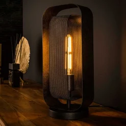 Wohnen 18x41x14 Design Tischleuchte in Schwarzgrau - Evnanus