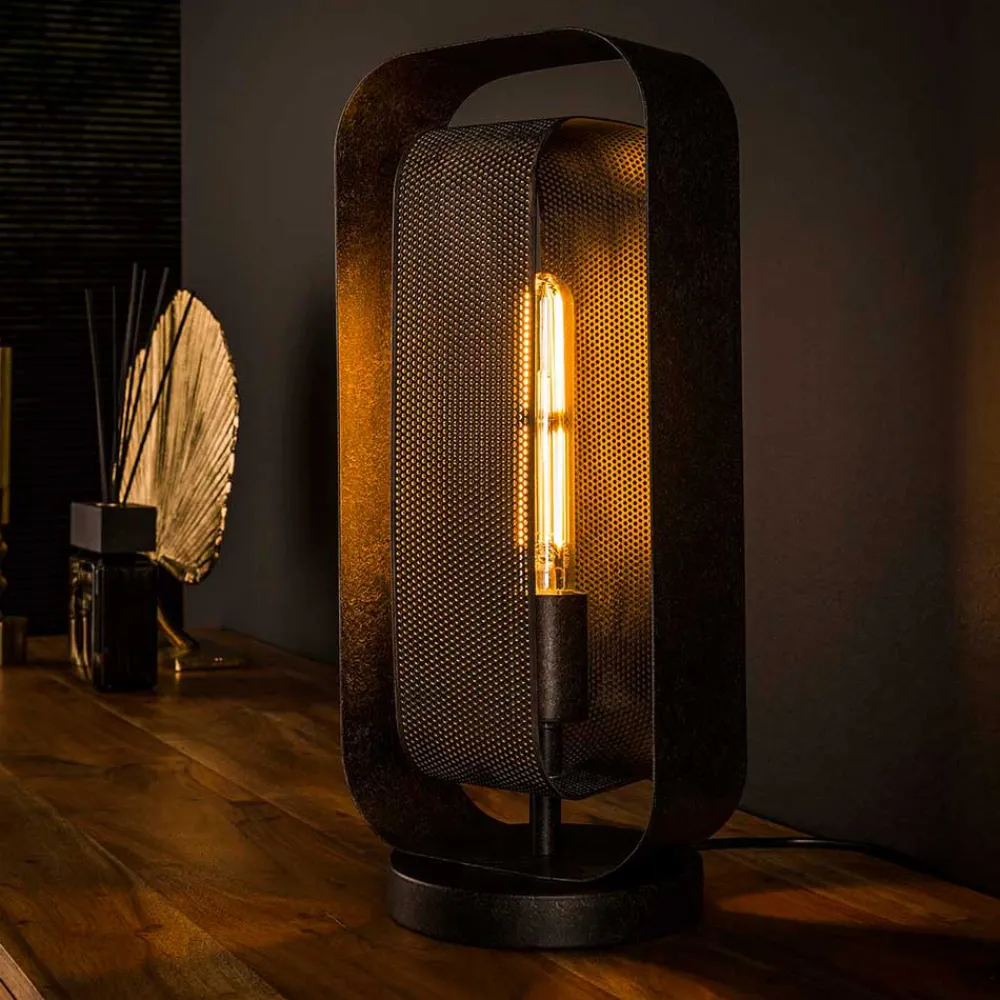 Wohnen 18x41x14 Design Tischleuchte in Schwarzgrau - Evnanus