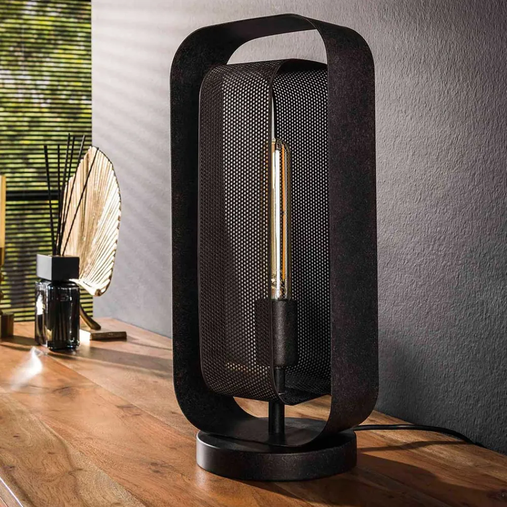 Wohnen 18x41x14 Design Tischleuchte in Schwarzgrau - Evnanus