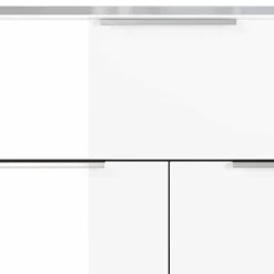 Wohnen 83x101x42 Design Vertiko in Weiß mit Glas - Soraga