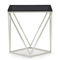 Wohnen 51x56x51 Designer Beistelltisch aus Rauchglas - Lova