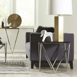 Wohnen 51x56x51 Designer Beistelltisch aus Rauchglas - Lova