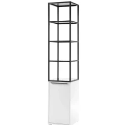 Wohnen 40x197x40 Designer Regal in Weiß & Schwarz - Enkraja