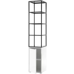 Wohnen 40x197x40 Designer Regal in Weiß & Schwarz - Enkraja