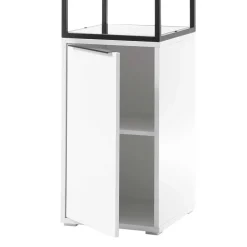 Wohnen 40x197x40 Designer Regal in Weiß & Schwarz - Enkraja