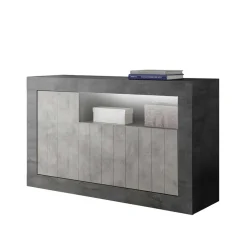 Wohnen 138x86x43 Design-Kommode in Grau zweifarbig - Casmas