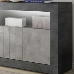 Wohnen 138x86x43 Design-Kommode in Grau zweifarbig - Casmas