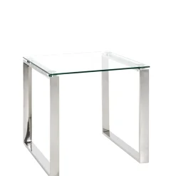 Wohnen 55x55x55 Designtisch mit Glasplatte - Tonico