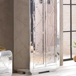 Wohnen 80x180x45 Dielen Schrank mit Alu - Pilot