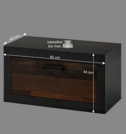 Wohnen 80x44x42 Dielenbank mit Klappe & Sockelgestell - Timuras