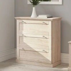 Wohnen 75x80x35 Dielenkommode in Holznachbildung Eiche - Onjedda