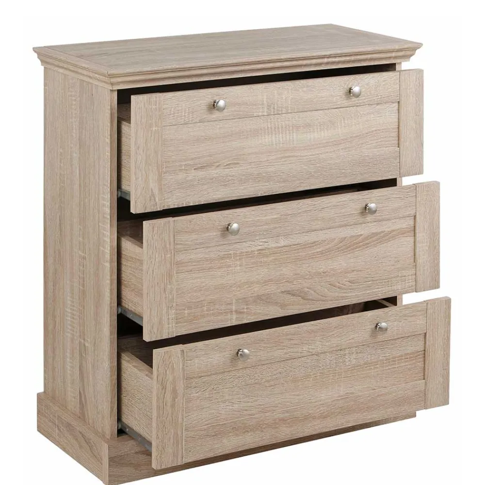 Wohnen 75x80x35 Dielenkommode in Holznachbildung Eiche - Onjedda