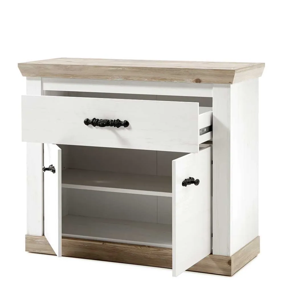 Wohnen 214x200x45 Dielenmöbel Kombi - Nedita (vierteilig)