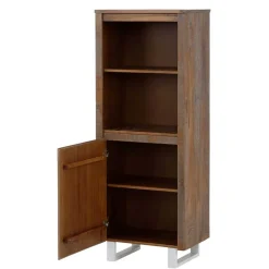 Wohnen Wohnzimmer-Regale|Esszimmerregale*55x140x35 Dunkles Regal aus Kiefer Massivholz - Lavagna