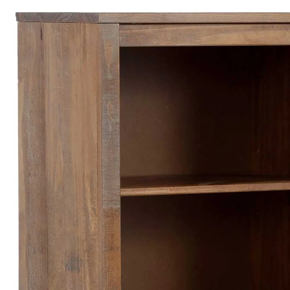 Wohnen Wohnzimmer-Regale|Esszimmerregale*55x140x35 Dunkles Regal aus Kiefer Massivholz - Lavagna