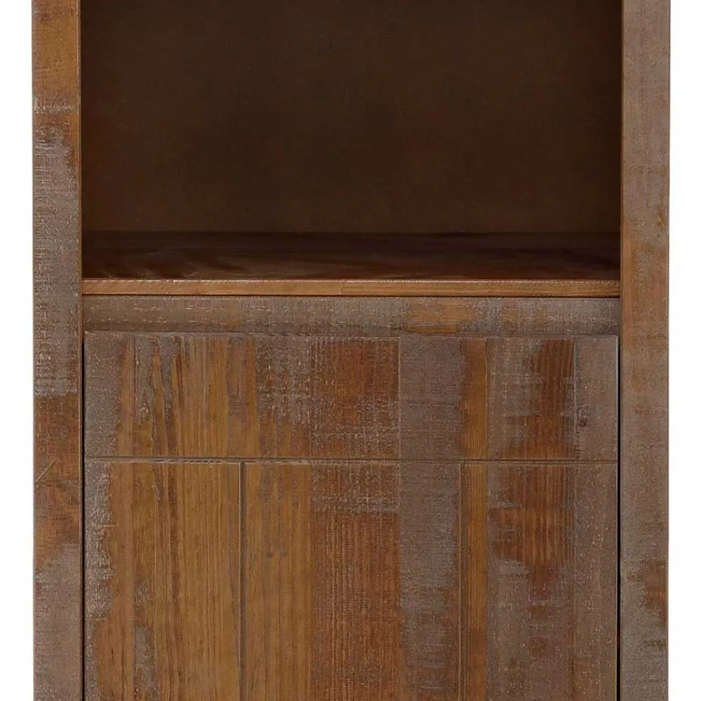 Wohnen Wohnzimmer-Regale|Esszimmerregale*55x140x35 Dunkles Regal aus Kiefer Massivholz - Lavagna