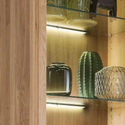 Wohnen Esszimmer-Vitrinen*65x205x40 Echtholz Vitrine aus Wildeiche - Embleys