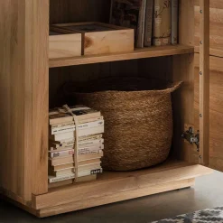 Wohnen Esszimmer-Vitrinen*65x205x40 Echtholz Vitrine aus Wildeiche - Embleys