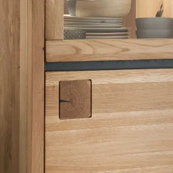 Wohnen Esszimmer-Vitrinen*65x205x40 Echtholz Vitrine aus Wildeiche - Embleys