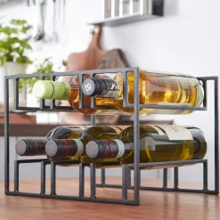 Wohnen Küchenregale|Esszimmerschränke*29x21x25 Eisen Weinregal mit sechs Flaschen - Renema